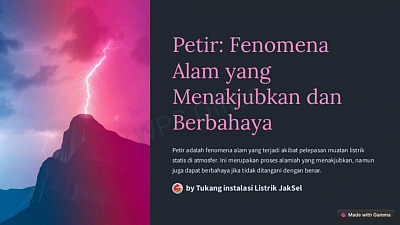 Penangkal petir adalah perangkat yang dirancang untuk melindungi bangunan, struktur, atau area tertentu dari kerusakan akibat sambaran petir. Penangkal ini bekerja dengan menyalurkan energi petir ke tanah secara aman, sehingga mengurangi risiko kerusakan dan bahaya. Cara Kerja Penangkal Petir Penangkal petir terdiri dari beberapa komponen utama: 1. Batang penangkal petir (air terminal): Ditempatkan di puncak bangunan untuk menangkap petir. 2. Kabel penghantar: Menghubungkan batang penangkal petir ke tanah dan menyalurkan arus listrik dengan aman. 3. Grounding: Sebagai tempat pelepasan arus petir ke tanah, grounding harus terpasang dengan baik untuk memastikan keselamatan. Ketika petir menyambar, energi listriknya dialirkan melalui kabel penghantar menuju grounding, sehingga mencegah kerusakan pada bangunan dan peralatan. --- Manfaat Penangkal Petir 1. Perlindungan terhadap Kerusakan Bangunan Mengurangi risiko kerusakan fisik pada bangunan akibat sambaran petir, seperti kebakaran atau retak pada dinding. 2. Keamanan Penghuni Melindungi penghuni dari cedera atau kematian akibat sambaran petir langsung atau tidak langsung. 3. Perlindungan Peralatan Elektronik Mencegah kerusakan pada perangkat elektronik seperti komputer, televisi, dan alat rumah tangga yang rentan terhadap lonjakan arus listrik akibat petir. 4. Mengurangi Risiko Kebakaran Sambaran petir dapat memicu kebakaran, terutama jika mengenai material yang mudah terbakar. Penangkal petir membantu mencegah hal ini. 5. Meningkatkan Nilai Keamanan Properti Properti yang dilengkapi dengan penangkal petir cenderung lebih aman dan memiliki nilai perlindungan tambahan. 6. Mengurangi Gangguan Operasional Dalam lingkungan bisnis atau industri, penangkal petir membantu memastikan kelangsungan operasional dengan melindungi infrastruktur penting. --- Tips Memasang Penangkal Petir 1. Pilih Penangkal Petir yang Sesuai Ada berbagai jenis penangkal petir seperti konvensional, elektrostatis, atau sistem ESE (Early Streamer Emission). Pilih sesuai kebutuhan dan anggaran. 2. Pasang di Titik Tertinggi Penangkal petir harus dipasang pada titik tertinggi bangunan untuk menangkap sambaran petir dengan efektif. 3. Gunakan Jasa Profesional Instalasi harus dilakukan oleh ahli untuk memastikan grounding dan komponen lain terpasang dengan benar. 4. Periksa Secara Berkala Lakukan inspeksi rutin untuk memastikan penangkal petir tetap berfungsi dengan baik, terutama grounding-nya. Dengan penangkal petir yang terpasang dengan benar, risiko akibat sambaran petir dapat diminimalkan, menjaga keselamatan, dan melindungi properti dari kerugian.